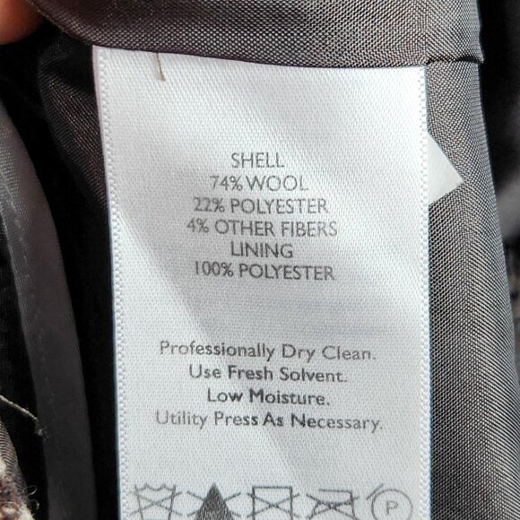 Eddie Bauer Skirt Womens 2 Brown Blue Houndstooth Wool Blend Pencil Career - Picture 10 of 10